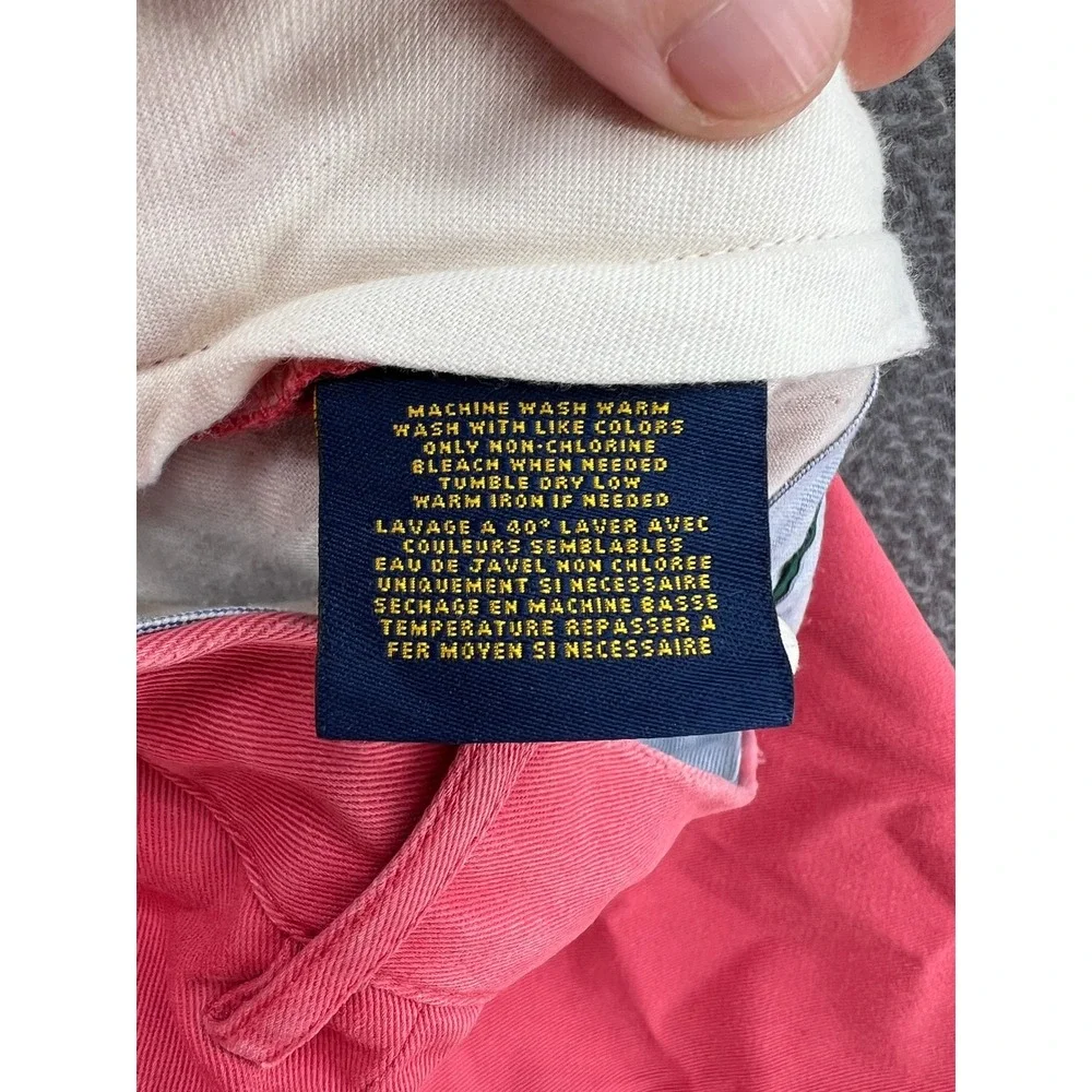 Ralph Lauren Rugby Pants Mens 32x32 Antique Slim Fit Chino Pants Coral Pink